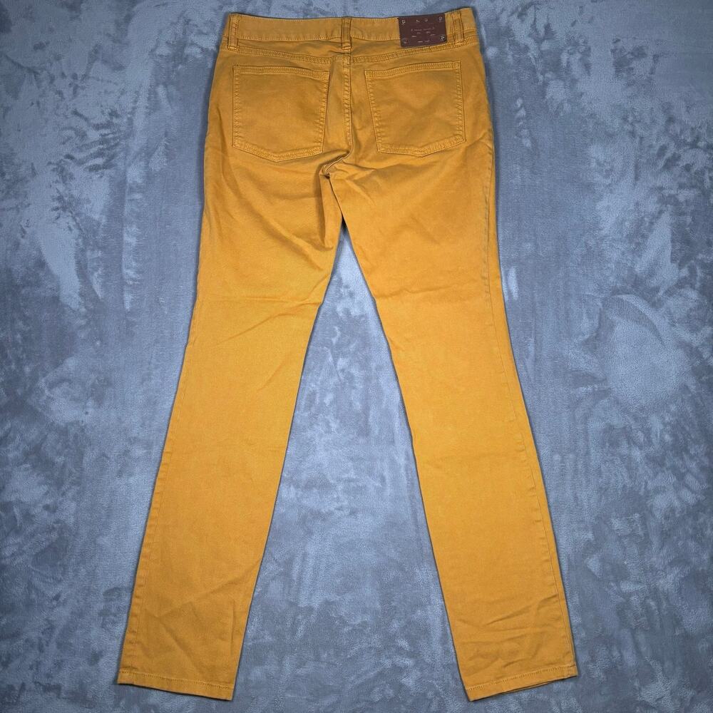 Tory Burch Ivy Super Skinny Mid Rise Jeans Women’s 30 Mustard Yellow Stretch - Picture 3 of 9